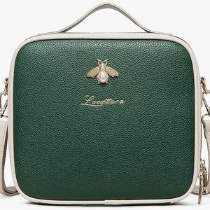 Travel makeup case with strap and custom compartments